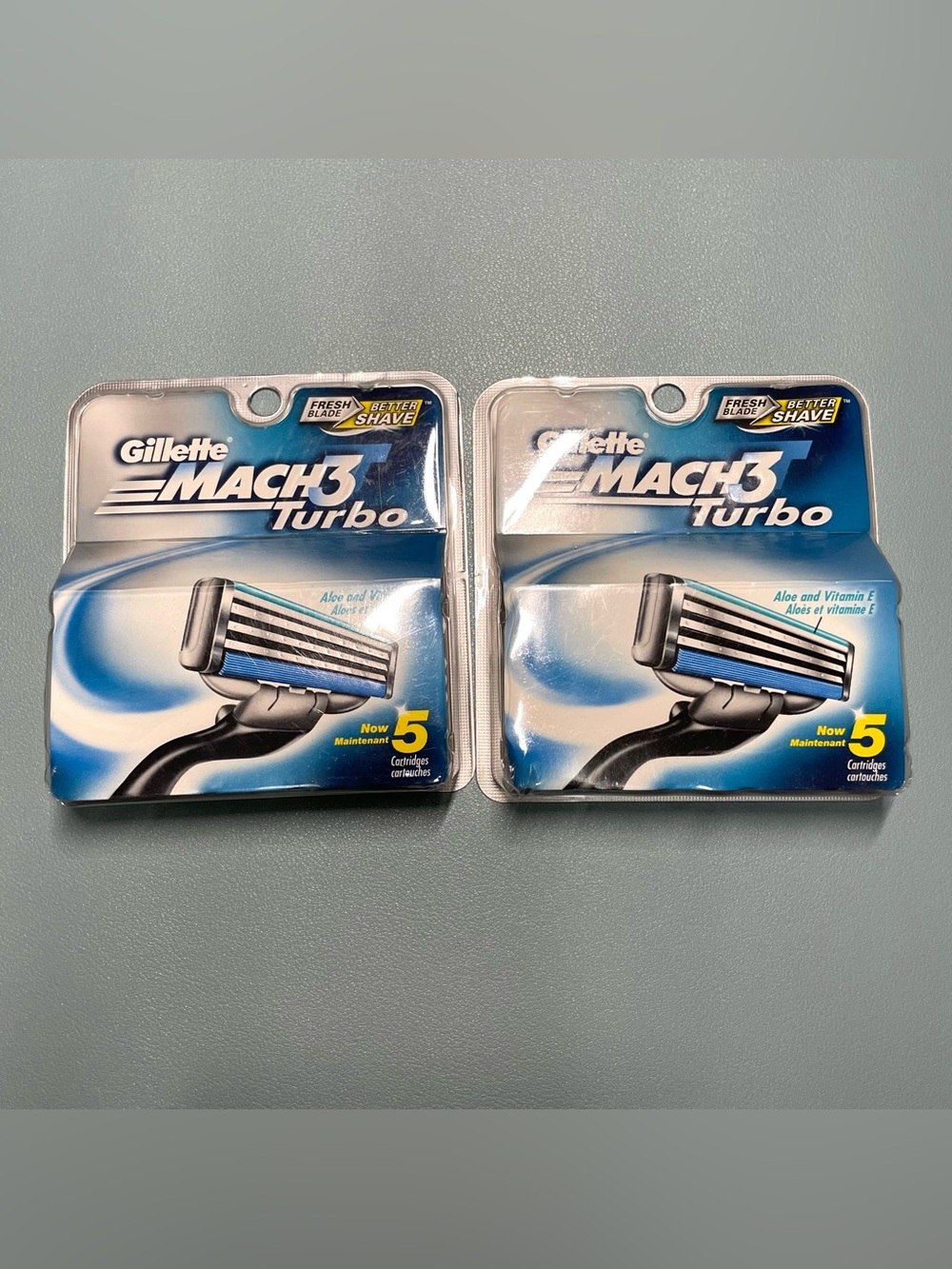 Gillette Mach3 Turbo Razor Blade Refills SEALED - 5 Cartridges (2 Packs)